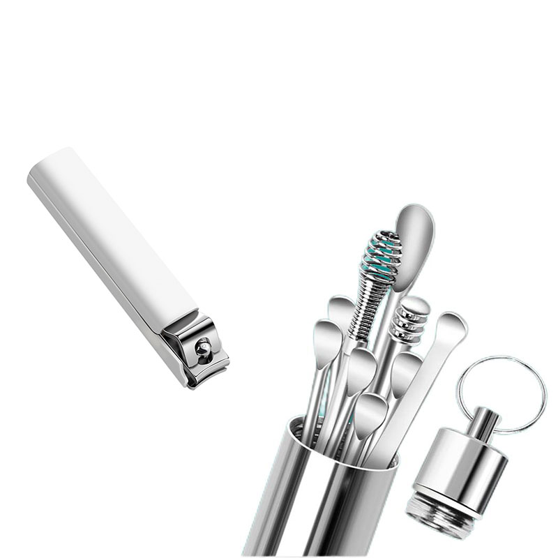 Creative art 家庭必备指甲刀+耳勺两件套组合套装（单位：套） 白色+银色