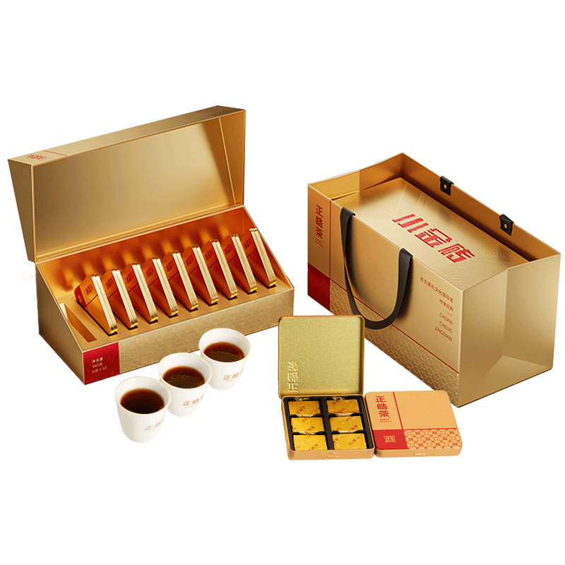 正皓茶 普洱茶小金砖熟茶超值礼盒装360g（单位：盒） 金色