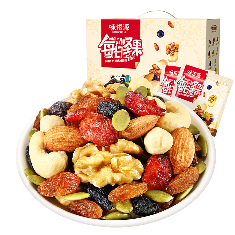 味滋源 每日坚果 600g 坚果礼盒 500g 红色（单位：盒）