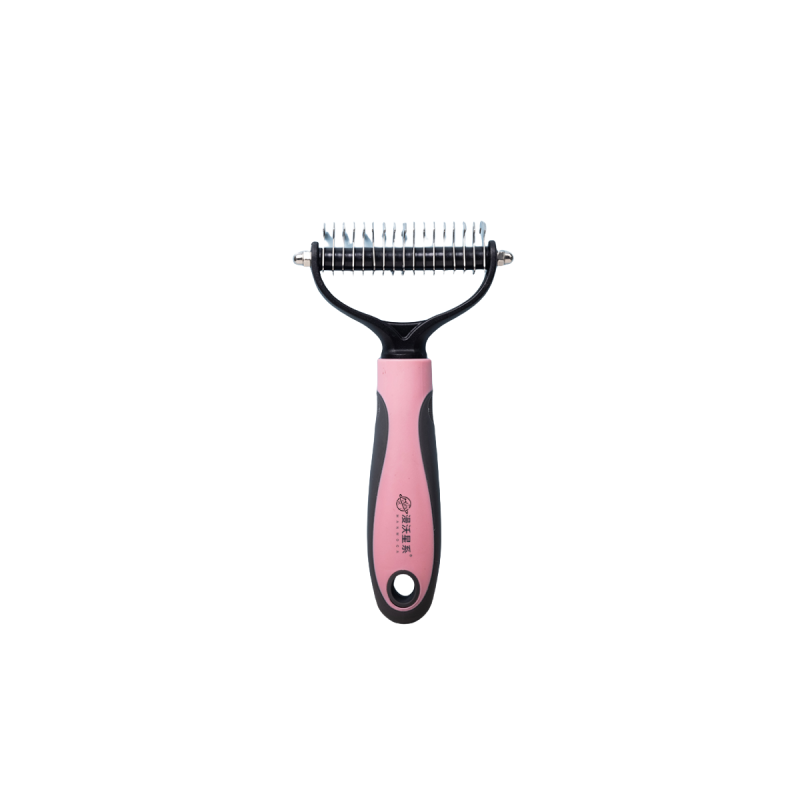 漫沃星系宠物双面开结梳MC-S303蓝色（小号）/MC-S304粉色（大号） 粉色