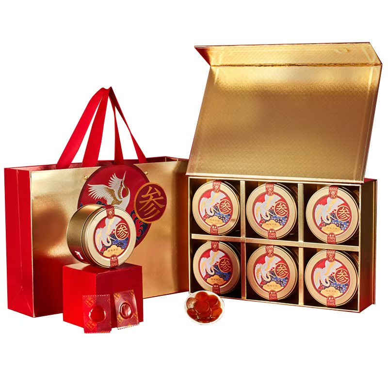 茯济堂鲜人参蜜片礼盒65g*6盒 药食同源人参片营养礼品（单位：盒） 红色