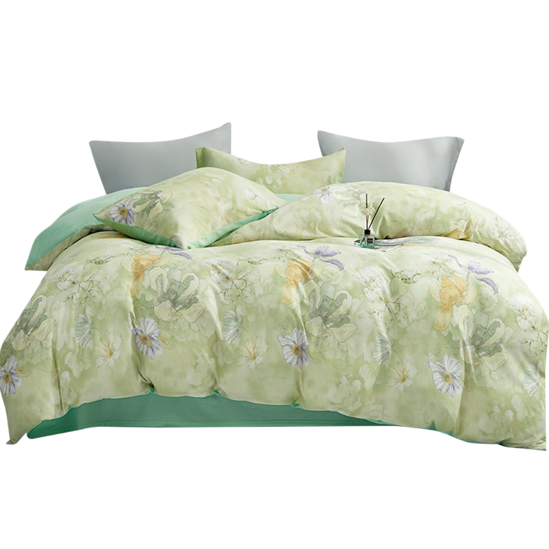 恒源祥云柔针织全棉四件套-春夕（绿）单位：套   1.5-1.8米床（被套：200*230cm）