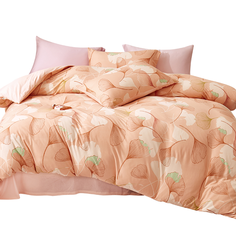 恒源祥云柔针织全棉四件套-银杏叶单位：套   1.8-2.0米床（被套：220*240cm）