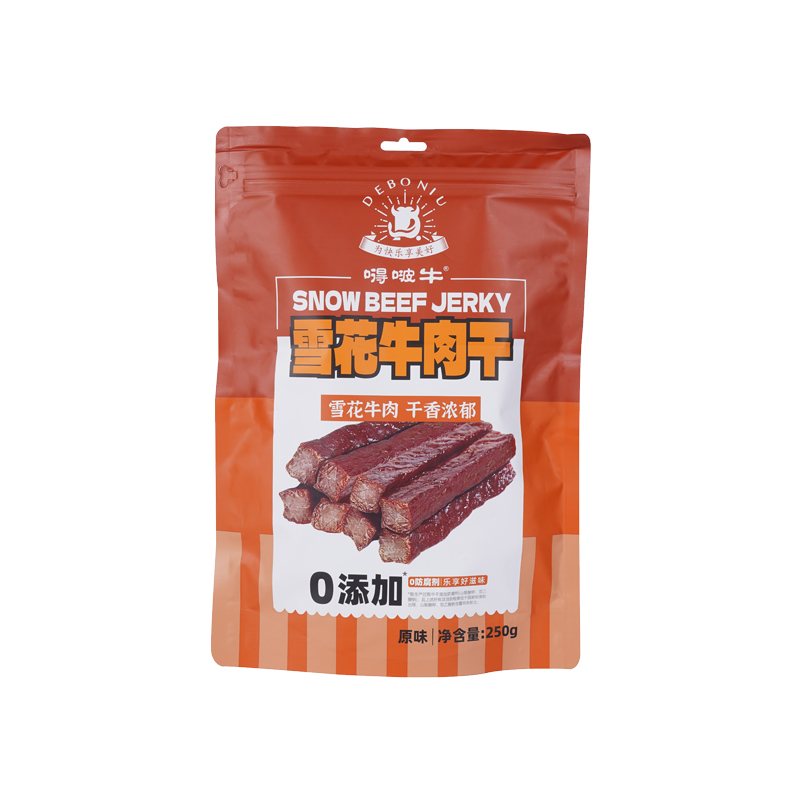 嘚啵牛雪花牛肉干原味250g/袋 黑色色