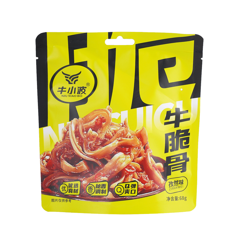 嘚啵牛牛小波牛脆骨孜然味68g*3/袋 香槟黄