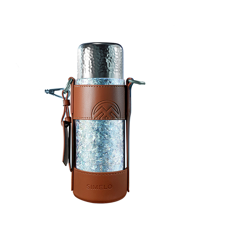 施美乐（SIMELO）印象京都欧珀金纯钛鲜萃焖茶杯450ml（杯套款）（单位：套） 翡丽星空