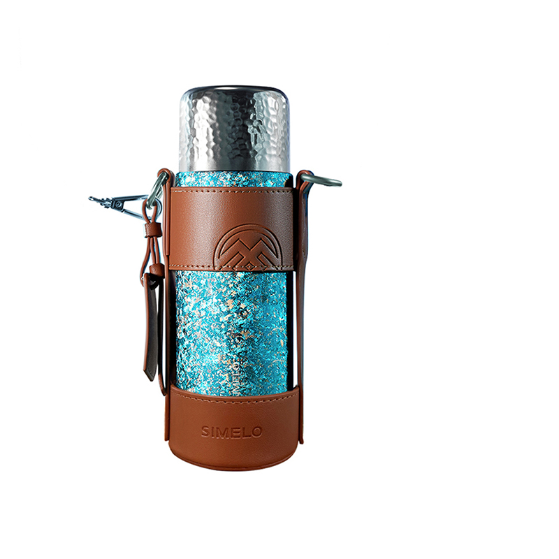 施美乐（SIMELO）印象京都欧珀金纯钛鲜萃焖茶杯450ml（杯套款）（单位：套） 轻奢繁花