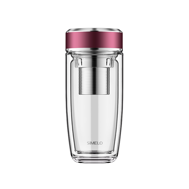 施美乐（SIMELO）印象京都新大师双层玻璃杯350ML（单位：个） 轻奢酒红