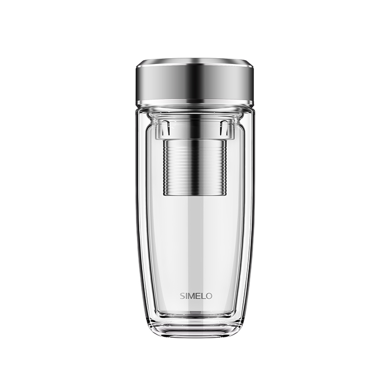 施美乐（SIMELO）印象京都新大师双层玻璃杯350ML（单位：个） 钛银
