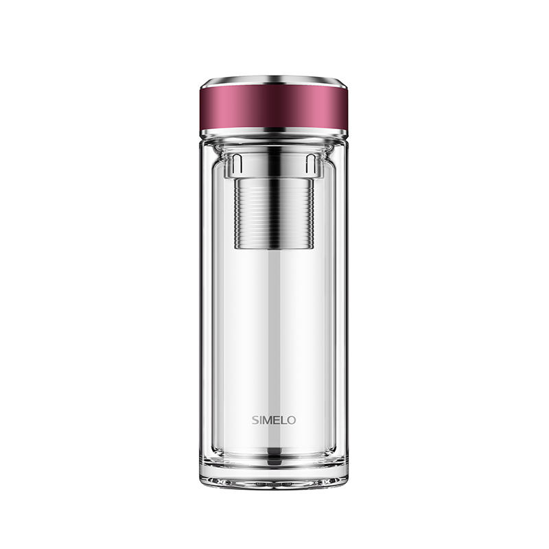 施美乐（SIMELO）印象京都新大师双层玻璃杯450ML（单位：个） 轻奢酒红