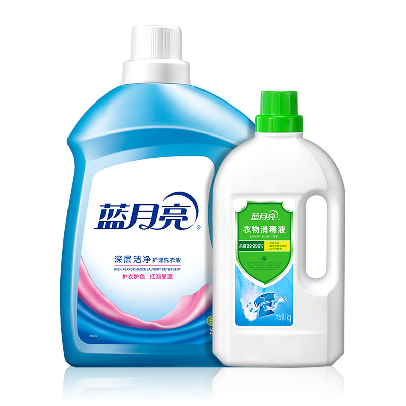 蓝月亮自然洁净洗衣液3kg+衣物消毒液1kg，80001986（单位：套） 蓝色