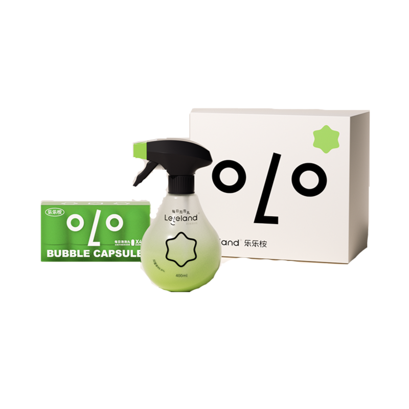 乐乐桉每日泡泡丸青瓜味家用强力去污多功能清洁剂400ml喷瓶*1+25ml胶囊*4/2组 单位：组 绿色