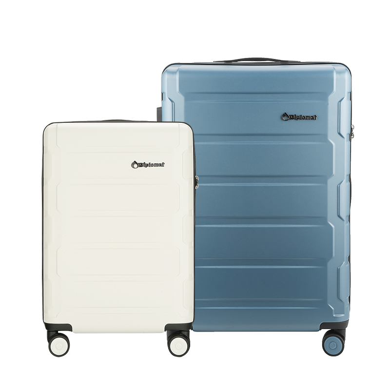 外交官（Diplomat）（20英寸+24英寸）时尚拉杆箱万向轮商务旅行密码箱YH-ZH750/套 白色+烟蓝色