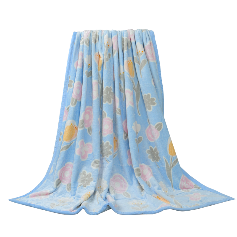 卡撒天娇（CASABLANCA）家纺 冬印花毛毯150*200cm/1400g（单位/床） 深蓝色