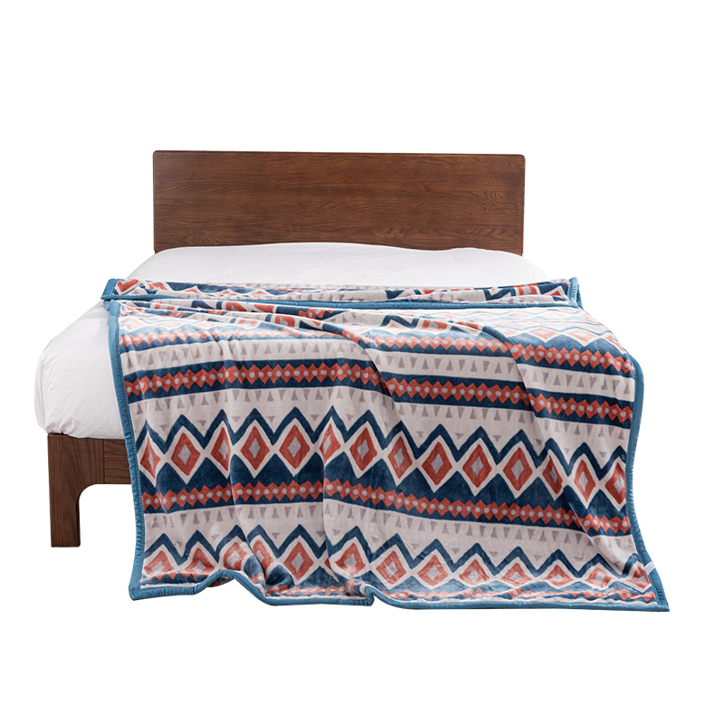 卡撒天娇（CASABLANCA）家纺 冬季印花毛毯200&times;230cm/2200g(单位/床) 蓝色 蓝色