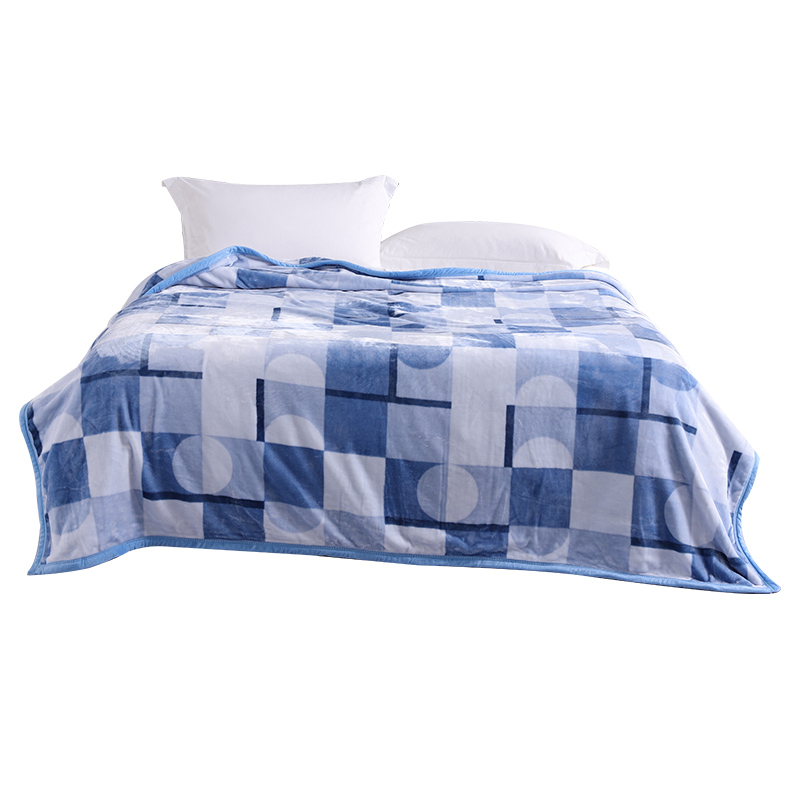 卡撒天娇（CASABLANCA）家纺 冬季印花毛毯200&times;230cm/2200g（单位/床） 深蓝色