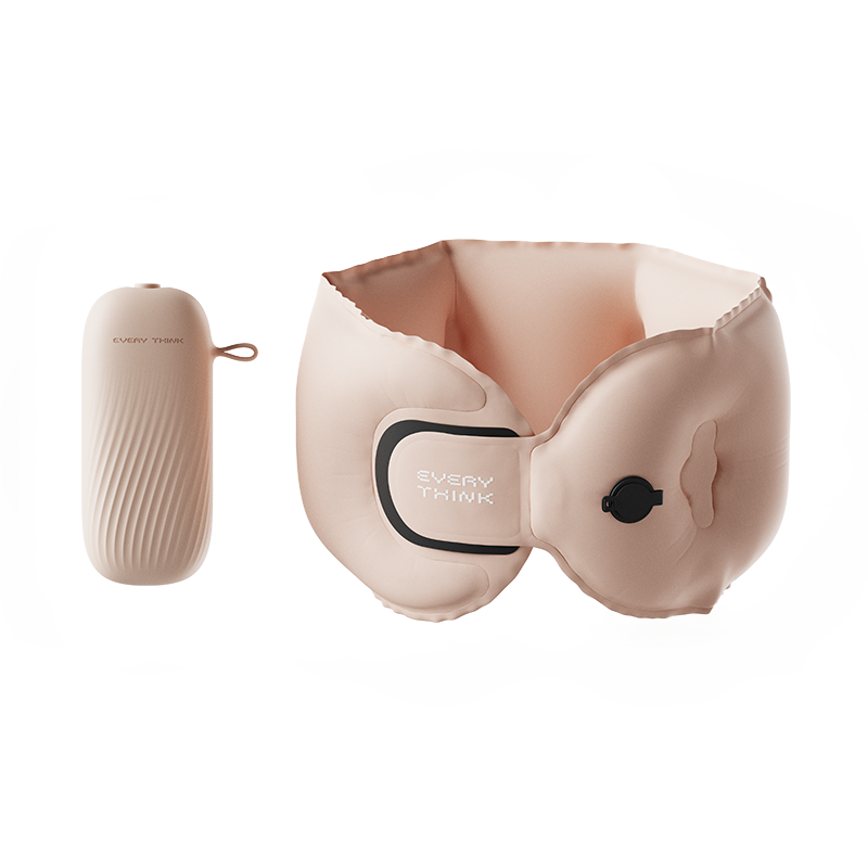 脑洞氛子（EVERYTHINK）旅行便携U型枕均码浅粉口袋充气U型枕EQ2(单位:个) 浅粉