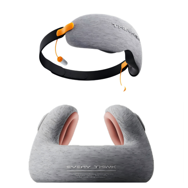 脑洞氛子（EVERYTHINK）旅行便携均码安睡眼罩V-2+S码放空颈枕E2【灰色套装】(单位:套) 灰色