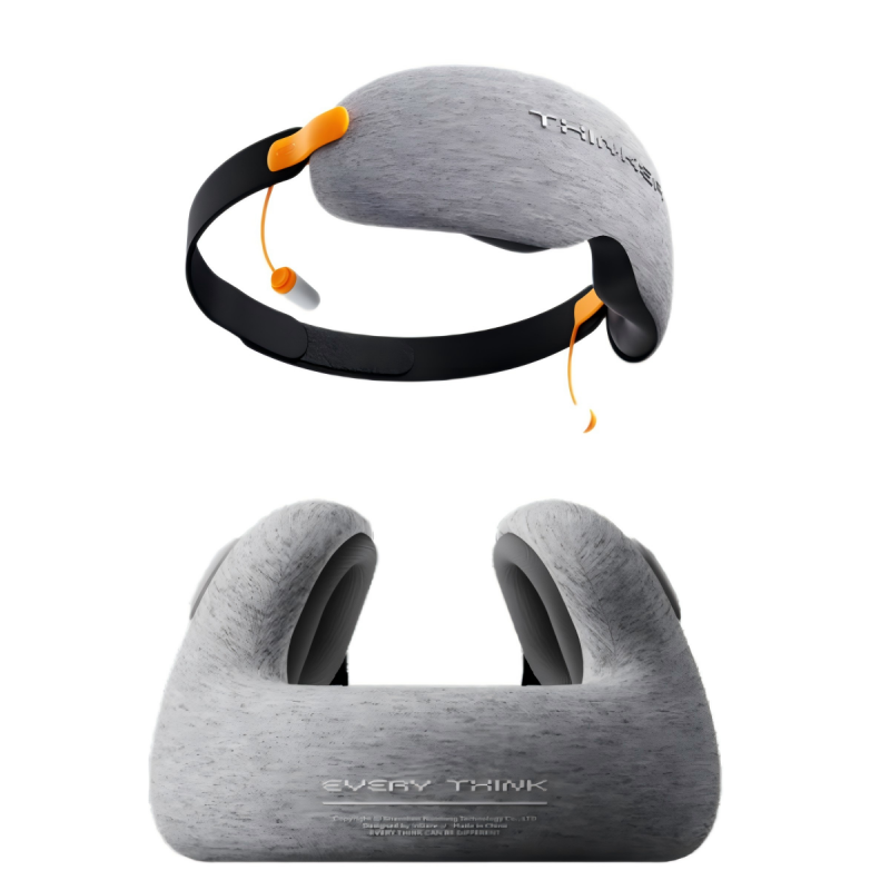 脑洞氛子（EVERYTHINK）旅行便携均码安睡眼罩V-2+M码放空颈枕E2【灰色套装】(单位:套) 灰色