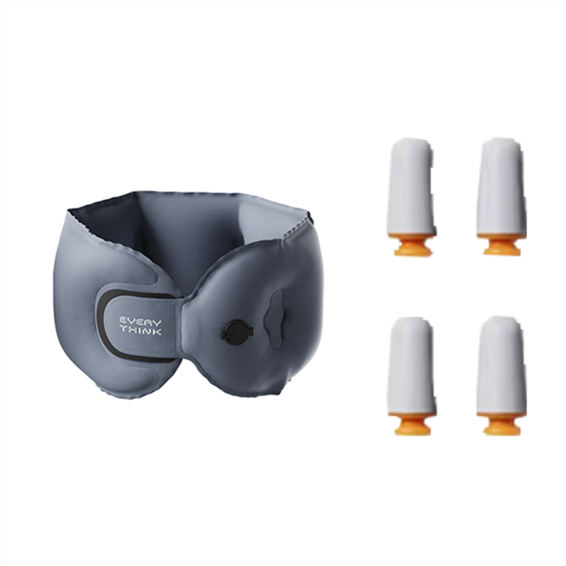 脑洞氛子（EVERYTHINK）均码深蓝充气U型枕EQ2+胶囊耳塞R1/4枚【深蓝套装】(单位:套） 深蓝