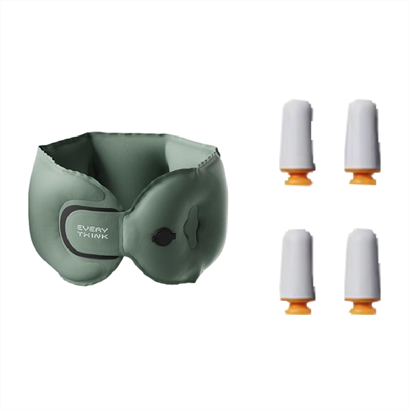 脑洞氛子（EVERYTHINK）均码深绿充气U型枕EQ2+胶囊耳塞R1/4枚【深绿套装】(单位:套) 深绿