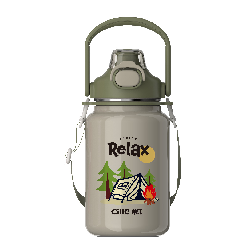 希乐（cille）露营家族水杯1.0L 单位：个 灰绿