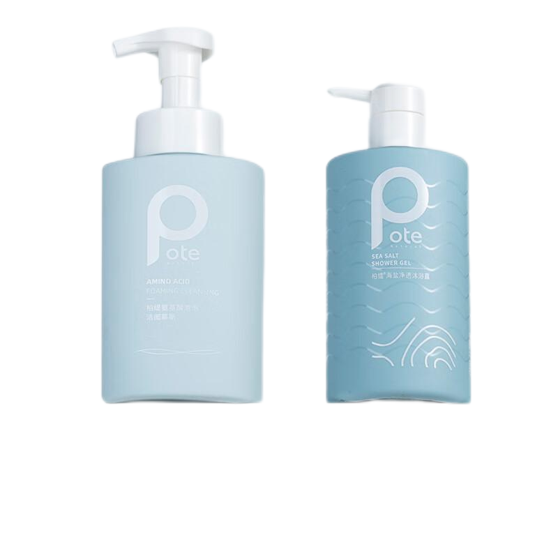 柏缇海盐净透沐浴露475ml*1+柏缇氨基酸泡泡洁面慕斯500ml*1套组（单位：瓶） 尼加拉蓝