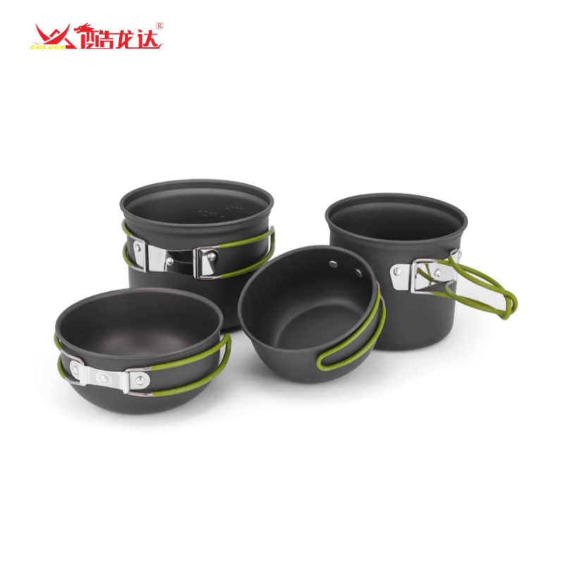 酷龙达（Coloda） CLD-LJT04 四件套 户外野营多用组合套锅 深灰（单位：套）