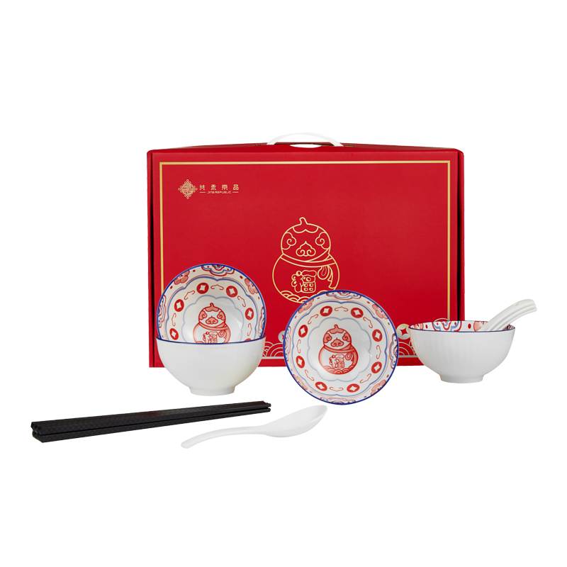 共禾京品（JINGREPUBLIC）聚财福禄12头餐具SZTWCOM240001（单位/套） 白色