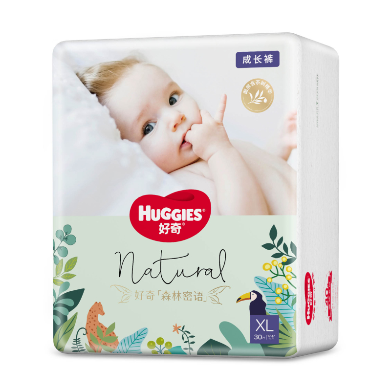 好奇（Huggies）森林密语成长裤 XL30片（单位：包） 淡绿色