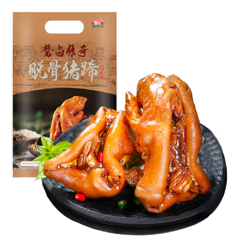 喜旺（Siwin Foods）脱骨猪蹄400g*1酱卤猪脚带筋红烧猪蹄子开袋即食（单位：袋） 褐色