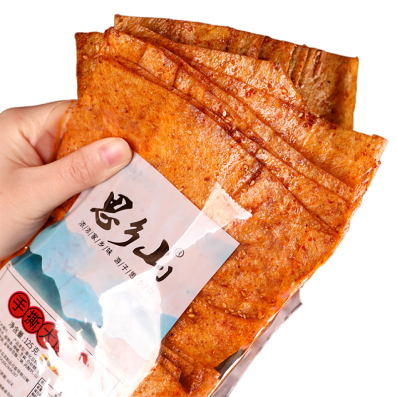 思乡山125g手撕大辣片 香辣/重辣各1包（125g/包） 125g*2 单位：包 白色