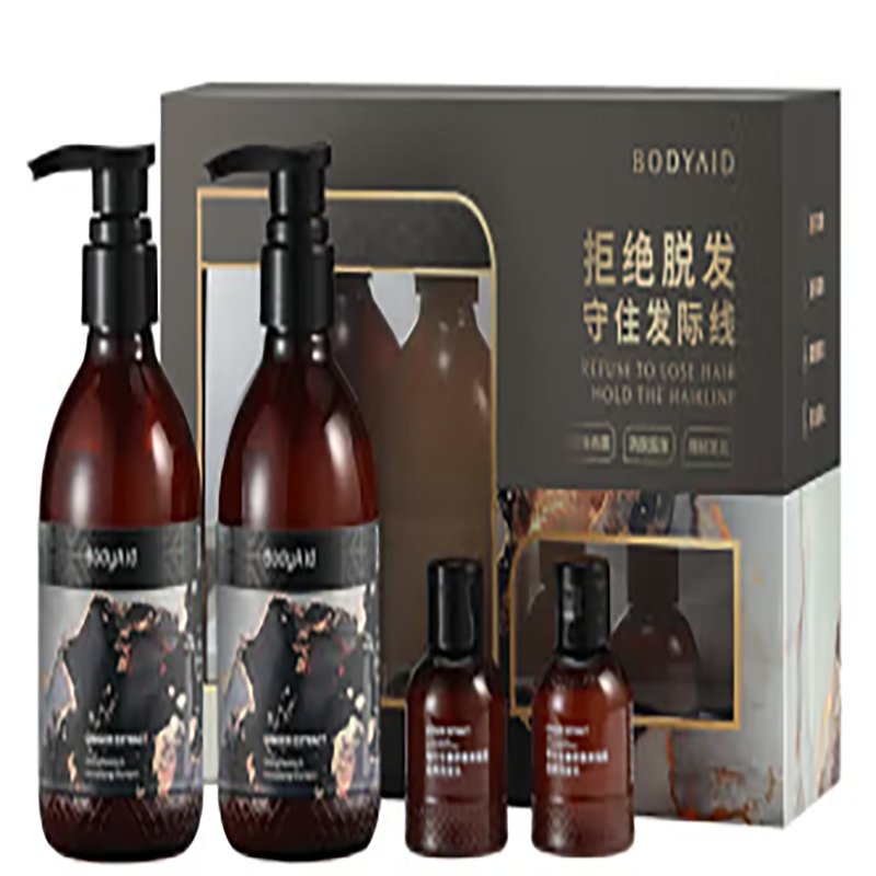 BodyAid(博滴)琴叶生姜防脱发强根保养洗发水 300ml*2 + 50ml*2 褐色