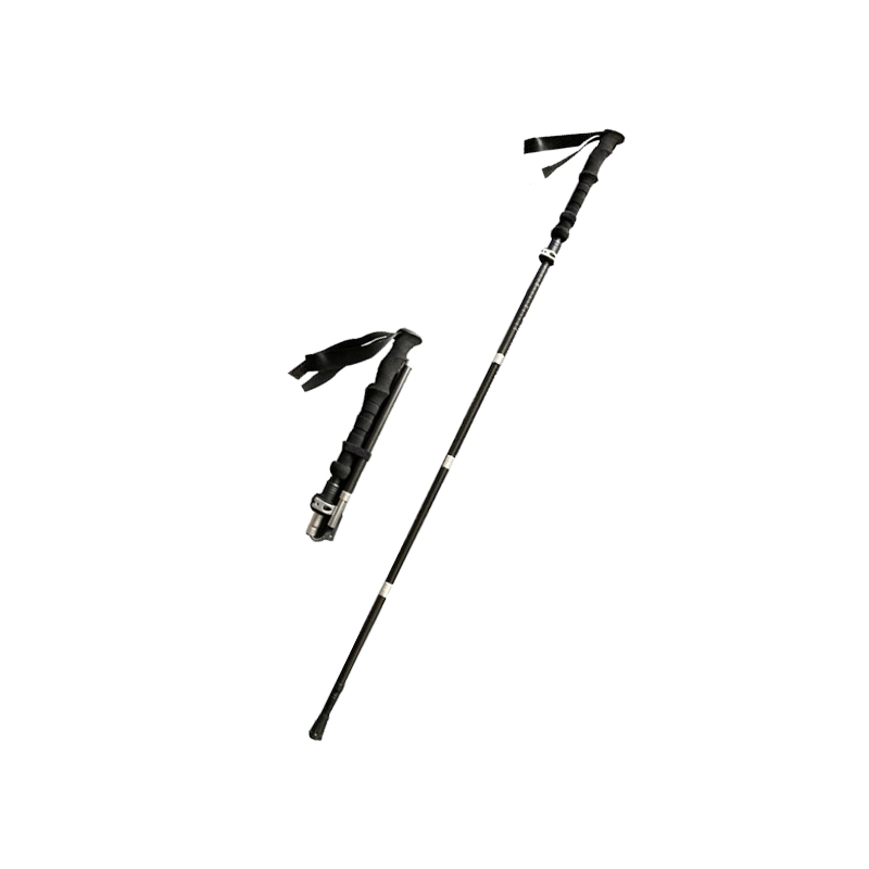 趣游帮 超轻可折叠碳纤维登山杖Q613/根 黑色