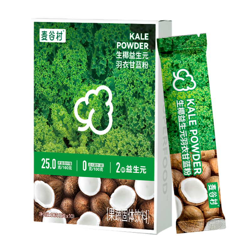 麦谷村羽衣甘蓝粉（生椰益生元味）6盒装 30g*6 单位:盒 绿色