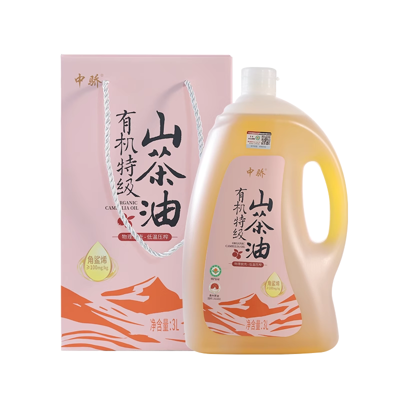 中骄特级有机山茶油 3L 单位：桶 金色 3L