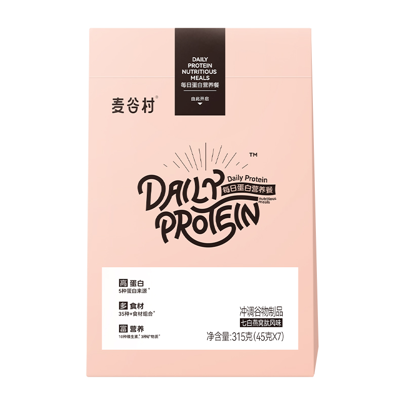 麦谷村每日蛋白营养餐（七白燕窝肽风味）1袋装 315g*1 单位:袋 自然色