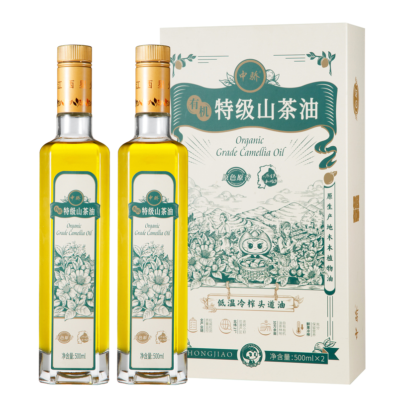 中骄特级有机山茶油 500ML*2 单位：盒 金色