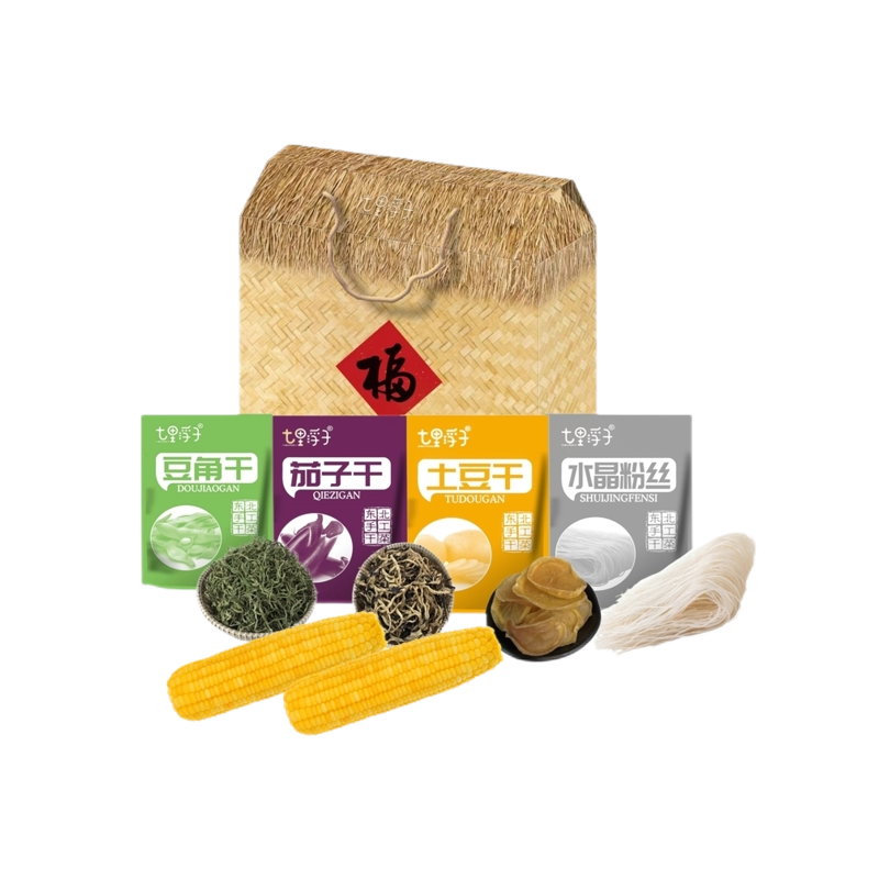 七里浮子东北铁锅炖干菜礼盒1100g 拿铁色