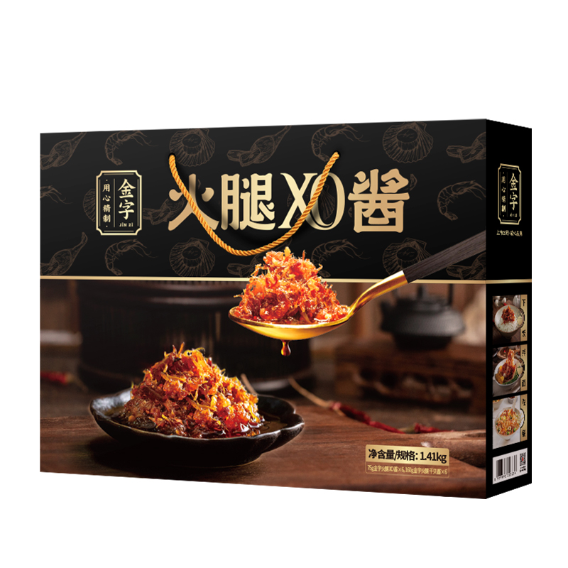金字 火腿XO酱干贝酱礼盒12罐 1410g 好酱有料够鲜够百搭 混色（单位：盒）