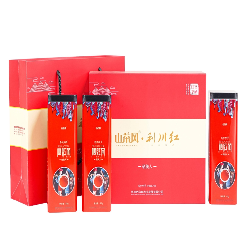 茶马世家硒美人利川红礼盒装240g 单位：盒 红色