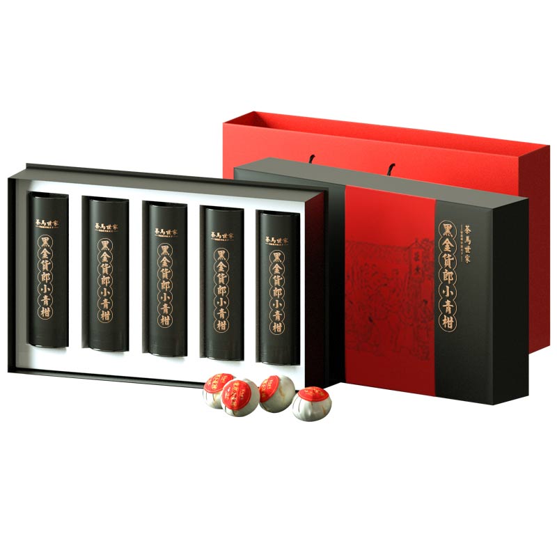 茶马世家黑金货郎小青柑礼盒装250g 单位：盒 红色