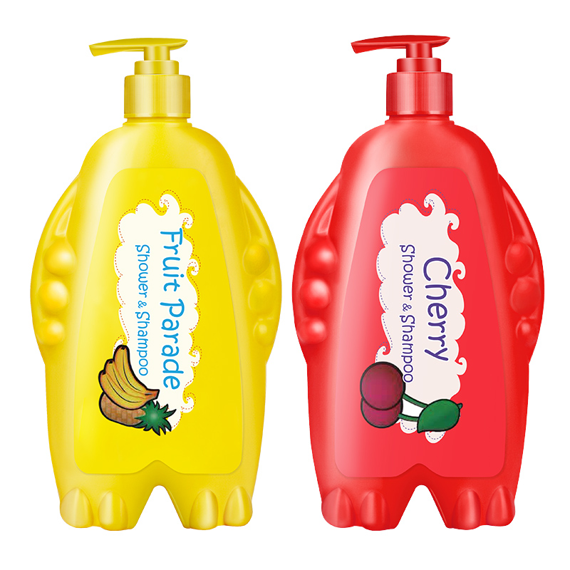 德露宝（Colutti Kid）洗发沐浴二合一缤纷水果味500mL+樱桃味500mL（单位：套） 红色