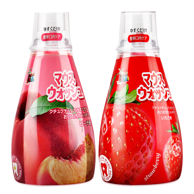 德露宝（Colutti Kids）儿童漱口水草莓味340mL+水蜜桃味340mL（单位：套） 甜莓味