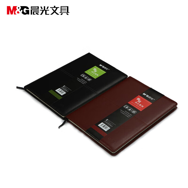 晨光（M&G） 文具B5时商务皮面会议活页皮革本办公学生通用硬面本APY4F361（B5 96页） 黑色