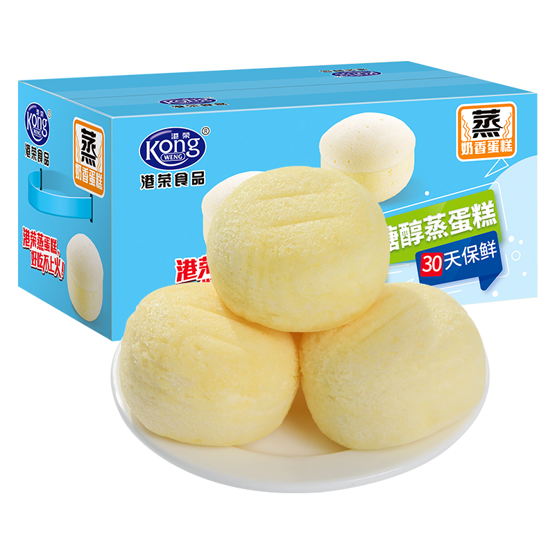 港荣木糖醇蒸蛋糕420g（单位：箱） 水蓝色