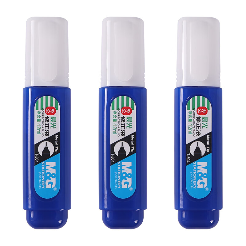 晨光（M&G）T504 12ml修正液中小学生改正液涂改液修正笔快干  24支/盒 白色 白色
