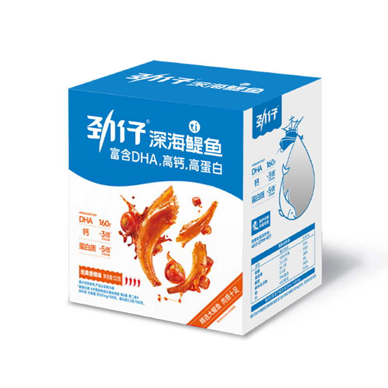 劲仔深海鳀鱼休闲零食经典香辣味122g/盒*1盒 蓝色 经典香辣味