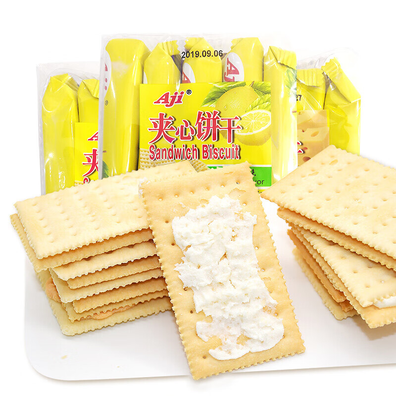 Aji夹心饼干柠檬味 270g*1袋 黄色