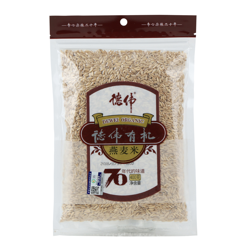 德伟（dewei）有机燕麦米400g*2袋（单位：组） 浅灰色